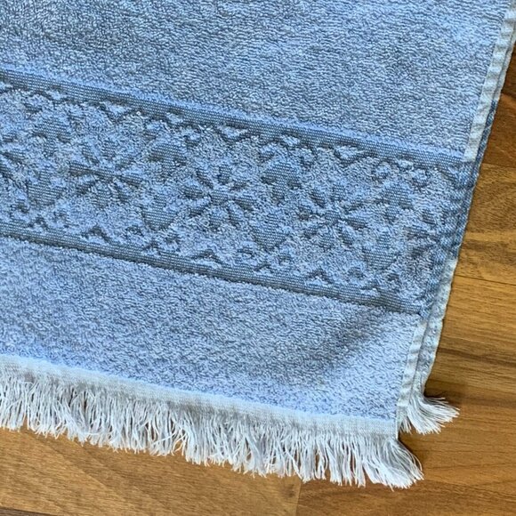 Blue Vintage JC Penneys Towels Floral Bath 2 Piece Retro Household Bathroom USA - Picture 9 of 12